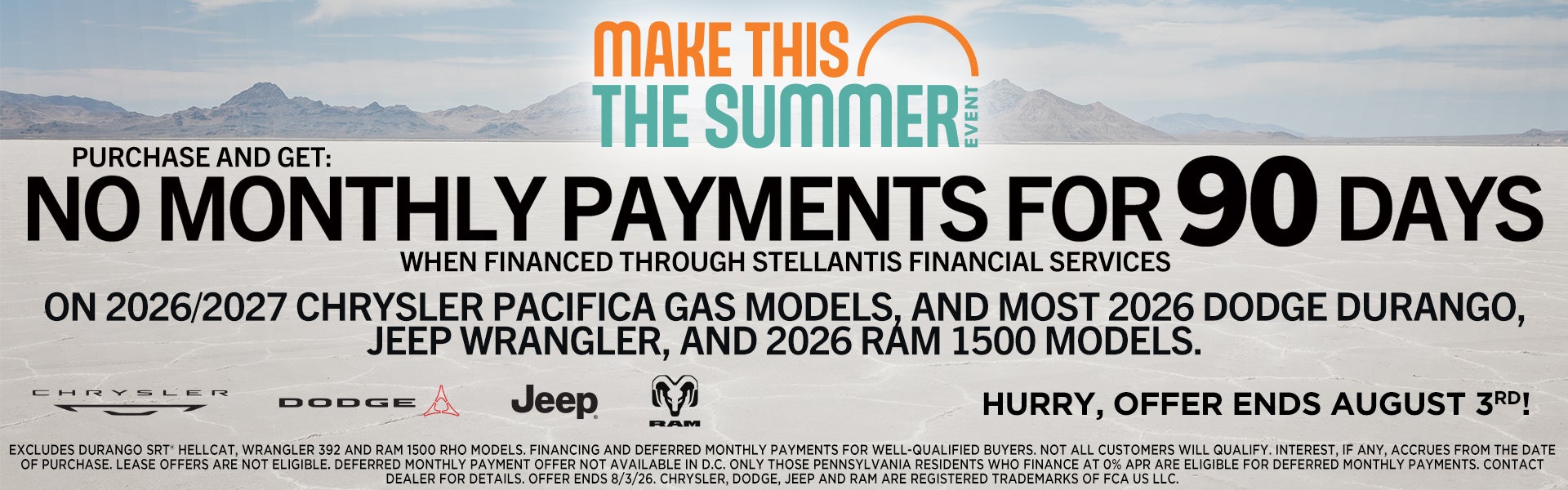 No Monthly Payments For 90 Days !!