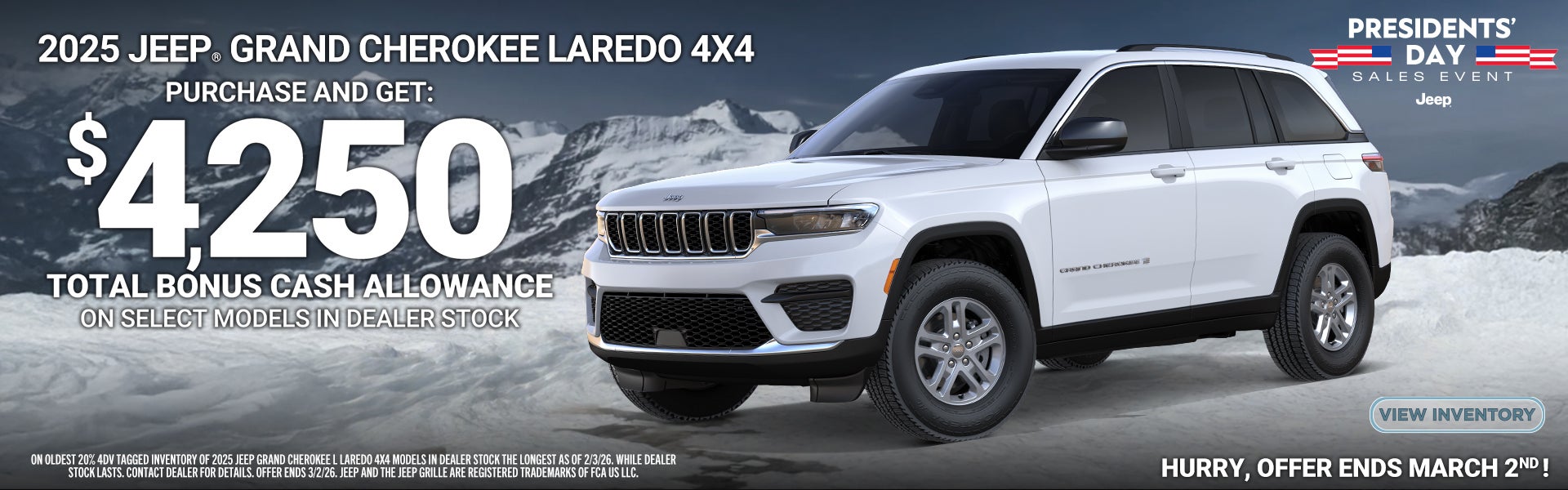 2025 Grand Cherokee Loredo Bonus Cash
